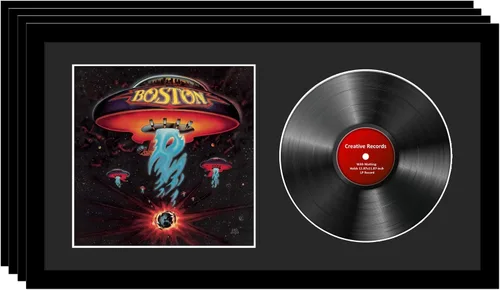 Vista 4 de Creative Picture Frames Marco de música de 16 x 30 pulgadas con pantalla negra mate cubierta de álbum con 33 vinilos LP