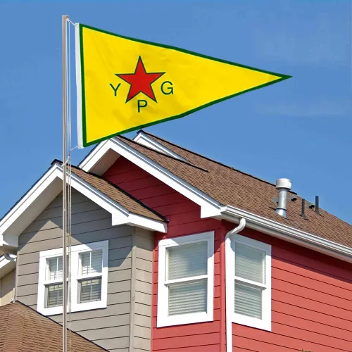Vista 5 de Fyon Unidades de protección del pueblo YPG; bandera oficial del ala armada del Comité Supremo Kurdo 3x5ft