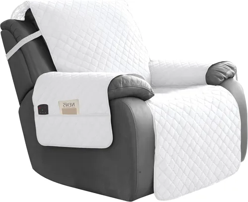 Vista 34 de Easy-Going Funda impermeable para sofá biplaza reclinable con bolsillo, funda de sofá reversible de 1 pieza para sillón reclinable de 2 asientos