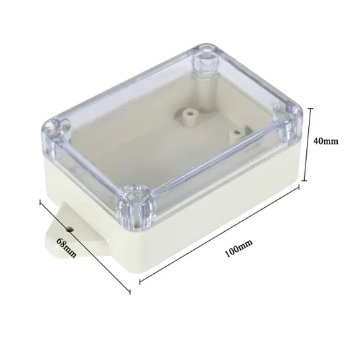 Vista 3 de Caja de conexiones ABS de 3.937 x 2.677 x 1.575 in, cubierta transparente, 3 piezas IP65 impermeable de plástico para proyectos con agujero de cable