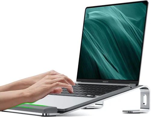 Vista 9 de JCZT Soporte de Laptop de Acrílico Transparente para Escritorio, con Reposamuñecas, Soporte Ergonómico Desmontable Compatible con Todas las Laptops