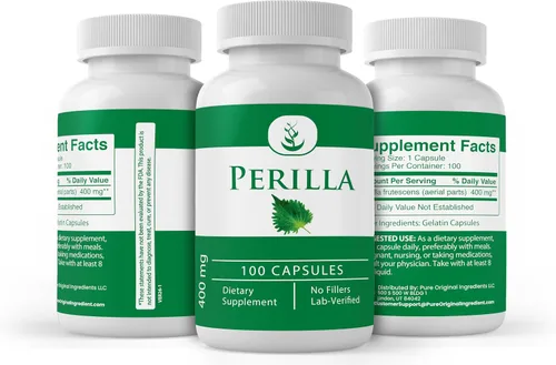 Vista 4 de PURE ORIGINAL INGREDIENTS Perilla, (100 cápsulas) siempre puro, sin aditivos ni rellenos, verificado por laboratorio