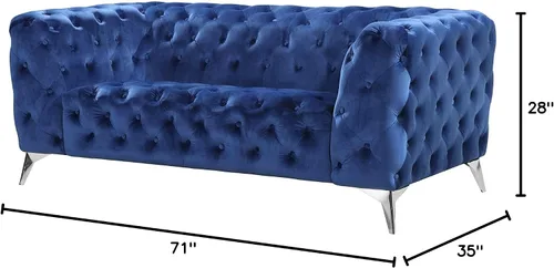 Vista 4 de Best Quality Solo sofá biplaza para muebles, azul marino