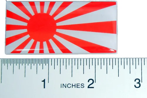 Vista 2 de Bandera japonesa Nisshoki Hinomaru, emblema de aluminio, placa de identificación, compatible con Nissan Datsun Mitsubishi, Isuzu, Mazda, Toyota