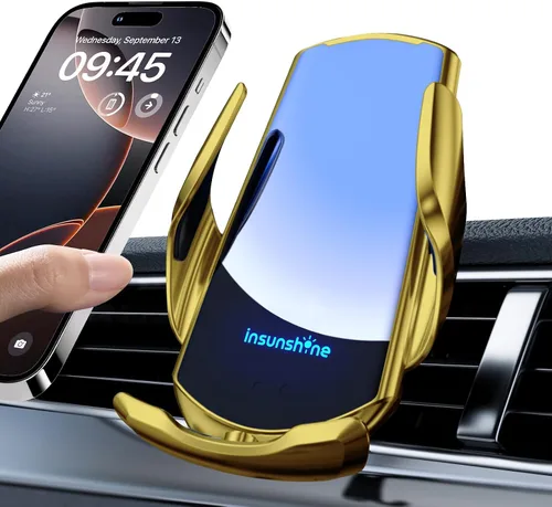 Vista 10 de Cargador inalámbrico para automóvil, carga rápida de 15 W, sujeción automática de carga rápida, soporte de teléfono con detección, apto para iPhone