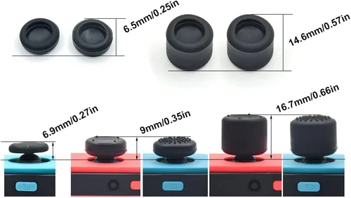 Vista 8 de ZHI-NYLLDJS FPS - Juego de empuñaduras para el pulgar para Nintendo SwitchOLEDLite, para Nintendo Switch, tapas analógicas de silicona para Switch