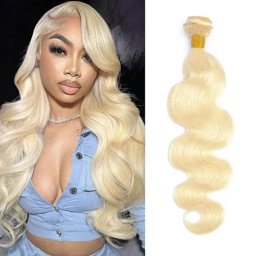Vista 14 de Extensiones de cabello humano ondulado rubio 613 de 12 pulgadas, 100% sin procesar, grado 14A, cabello humano virgen brasileño sin procesar, 1