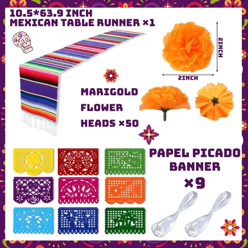 Vista 3 de Funtery - 60 decoraciones para el Día de los Muertos, decoraciones de altar