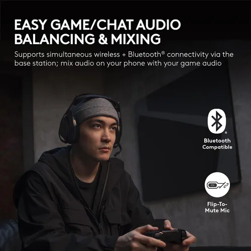 Vista 4 de Logitech G Astro A50 X Multi-Platform Wireless Gaming Headset + Base Station for PS5/Xbox/PC: PLAYSYNC Video & Audio Switcher, HDMI 2.1 4K 120Hz