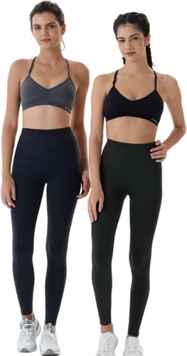 Vista 3 de AUROLA - Leggings de entrenamiento para mujer, diseño sin costuras, con control de abdomen, para gimnasio, acondicionamiento físico, pantalones