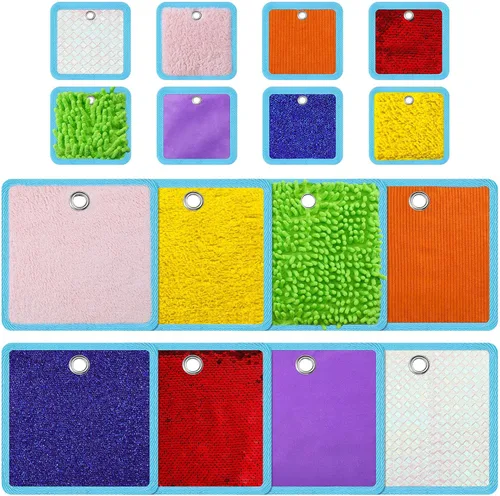 Vista 7 de 16 juegos de azulejos sensoriales texturizados, minitapetes educativos táctiles, juguetes sensoriales táctiles de textura surtida, tapete