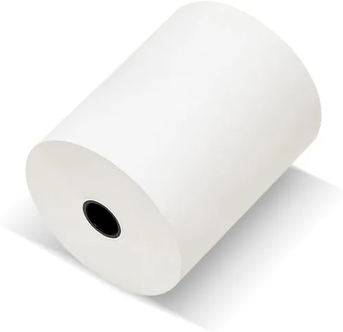 Vista 5 de Rollos de papel térmico de 3 1/8 x 230 – Paper of America [50/paquete] sin BPA de 48 GSM, núcleo de tubo sólido, papel de recibo CC para terminales