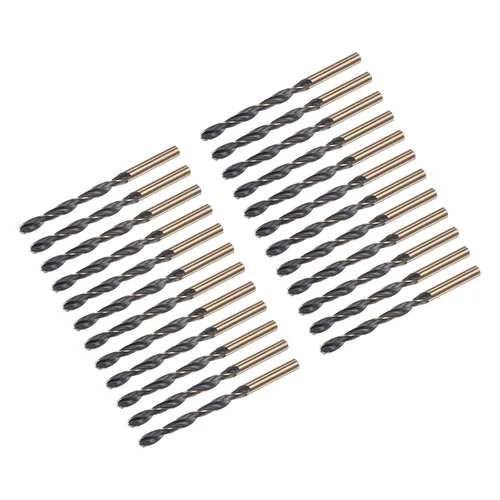 Vista 35 de uxcell Brocas Jobber de 0.118 in (0,118 pulgadas) de nitruro negro y oro recubierto de titanio M2 de alta velocidad (HSS) Brocas helicoidales