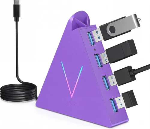 Vista 20 de FlyingVHUB Hub USB 3.0 de 4 puertos, torre concentrador USB con cable extendido de 2 pies, divisor USB para laptop, PC, PS4, PS5, Xbox, mouse