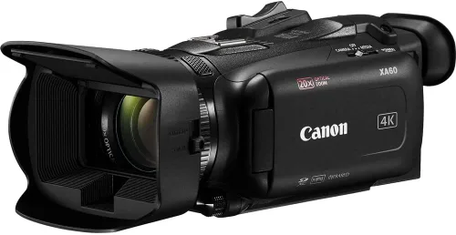 Vista 3 de Canon Videocámara profesional UHD 4K XA60 (5733C002) + tarjeta de memoria de 64 GB + batería + cargador + kit de filtro + bolsa + luz LED + lente