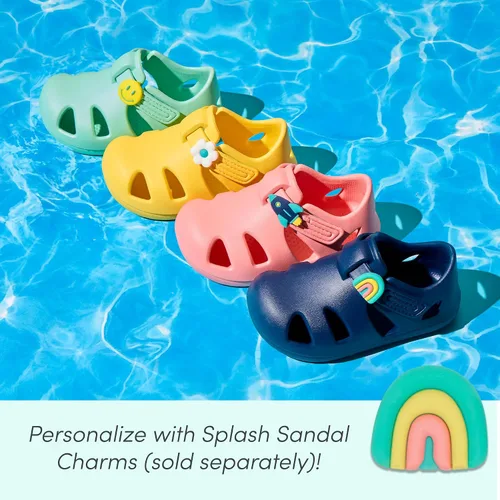 Vista 7 de Ten Little - Sandalias de agua para bebés, niños pequeños y niños, ajustables, sandalias de agua con punta cerrada para niños y niñas, ligeras