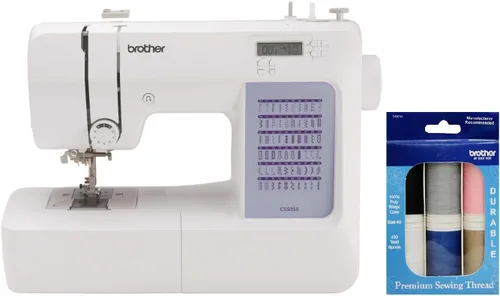 Vista 8 de Máquina de coser computarizada Brother CS5055, 60 puntadas integradas, pantalla LCD, incluye 7 pies y paquete de adornos de 5 pies SA5FTPKG