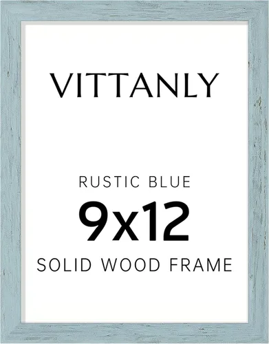 Vista 242 de Vittanly - Marco de fotos de 4 x 6 pulgadas de madera maciza con plexiglás, incluye paspartú de 3,5 x 5, para colgar en la pared o poner sobre una