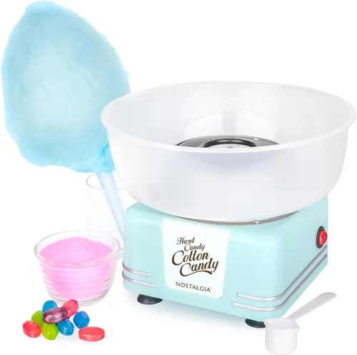 Vista 12 de Nostalgia - Máquina clásica de algodón de azúcar para encimera, manual, fabricante de caramelos retro vintage incluye 2 conos reutilizables