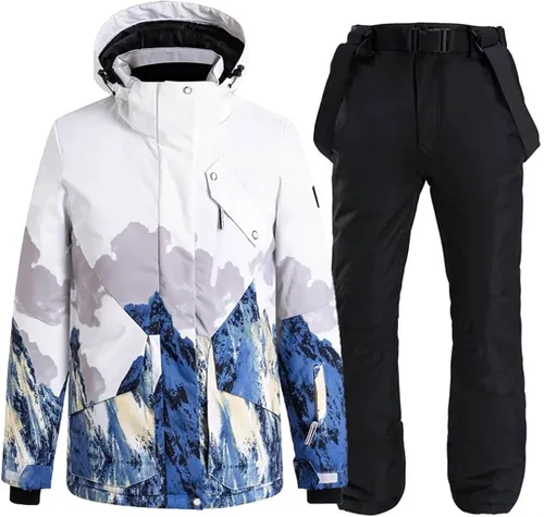 Vista 3 de Winter Ski Suit For Men Warm Windproof Outdoor Skiing Sport Snowboard Suit Cold Proof Waterproof Color Sets