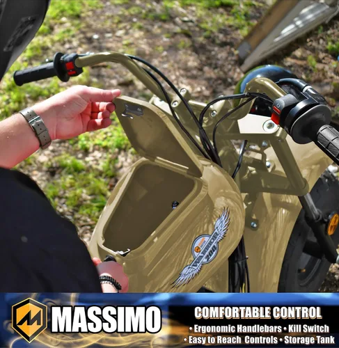 Vista 4 de Massimo Motor Warrior200 196CC Motor Super Size Mini Moto Trail Bike MX Street para niños y adultos Neumáticos anchos Motocicleta Powersport