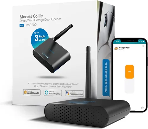 Vista 10 de Meross - Control remoto inteligente para apertura de puerta de garaje, control por aplicación, compatible con Alexa y SmartThings, múltiples modos