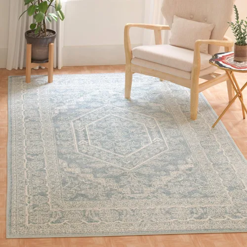 Vista 82 de SAFAVIEH ADR108B - Tapete de la colección Adirondack, 2 pies 1 pulgada x 6 pies, marfil y plateado, diseño de medallón oriental, no desprende