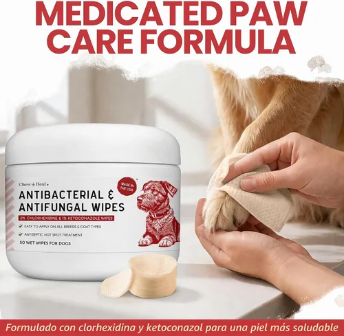 Vista 4 de Dog Paw Wipes Antibacterial 50 Count - Toallitas antifúngicas para perros