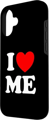 Vista 2 de Carcasa divertida para iPhone 16 I Love Me I Red Heart Me I Love Me Myself And I
