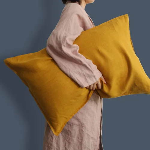 Vista 35 de Linen World - Juego de 2 fundas de almohada de lino francés, fundas de almohada que absorben la humedad lavadas a la piedra