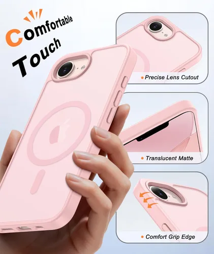 Vista 538 de FNTCASE Funda para iPhone 17 Pro: Fundas delgadas translúcidas de color azul claro compatibles con MagSafe, protección completa de la cámara