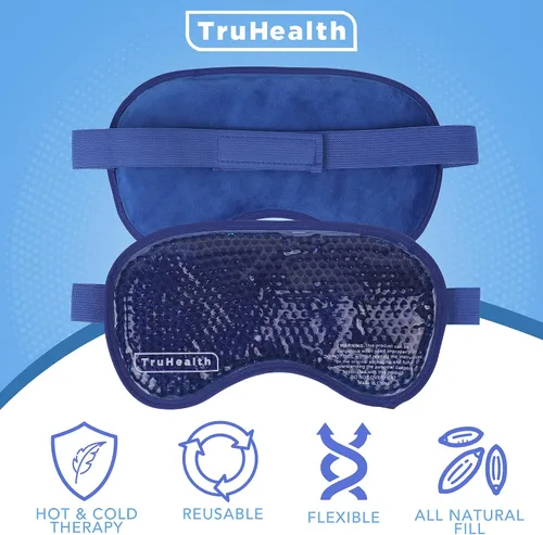 Vista 3 de Máscaras de gel para ojos calientes y fríos, paquete de hielo reutilizable aprobado por la FSA HSA que proporciona alivio del dolor de hielo y calor
