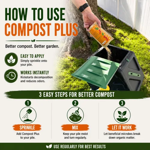 Vista 4 de Dr. Connie's Compost Plus – 100X Concentrado Starter & Accelerator Activador de microbios naturales para contenedores, vasos y pilas Aditivo