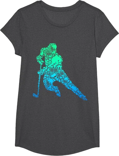 Vista 56 de Jugador de hockey sobre hielo Camiseta de hockey sobre hielo para hombres y niños Asphalt Grey