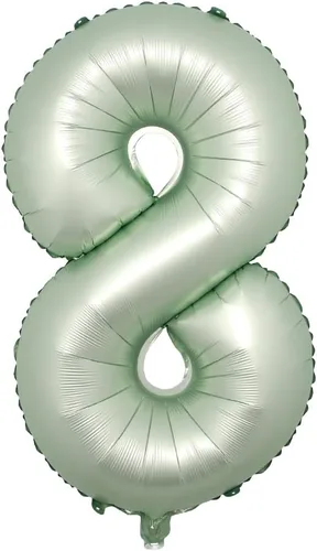 Vista 11 de Globos de papel de aluminio de 32 pulgadas de color verde oliva de 0, 1, 2, 3, 4, 5, 6, 7, 8, 9, globos de color verde helio, suministros de 32