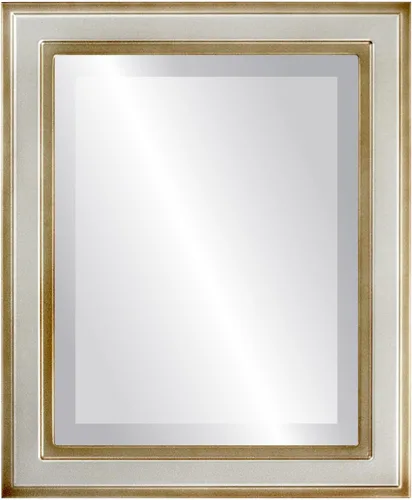Vista 22 de OVALCREST Espejo de pared biselado rectangular para decoración del hogar, estilo Wright - Oro champán - Dimensiones exteriores de 16 x 20 pulgadas