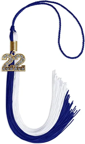 Vista 67 de Endea Graduation Borla de doble color con dije dorado (negro/oro brillante, 2022)
