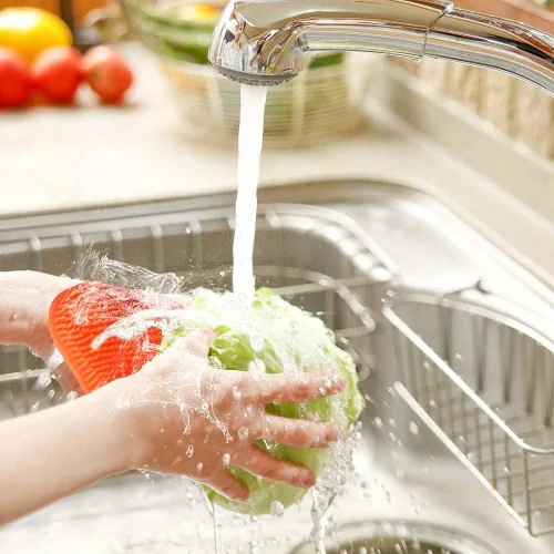 Vista 7 de 3 esponjas de silicona OstWony para platos, esponjas de silicona de grado alimenticio súper alimentarias, utensilios de cocina multiusos
