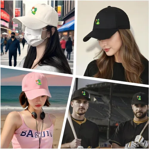 Vista 5 de Gorra de béisbol bordada Kermit The Frog ajustable, unisex, clásica, para papá