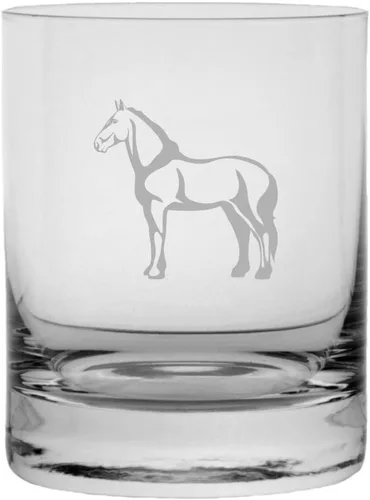 Vista 9 de Abaco Barb - Vaso de whisky con temática de caballo grabado (10.25 onzas)