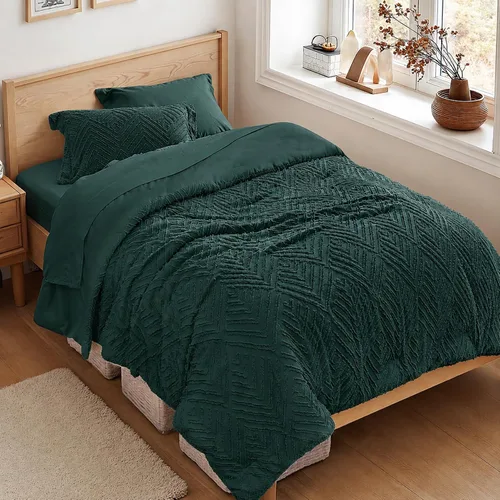 Vista 22 de Zzlpp Juego de edredón individual de 5 piezas, ropa de cama beige en una 01 - Beige
