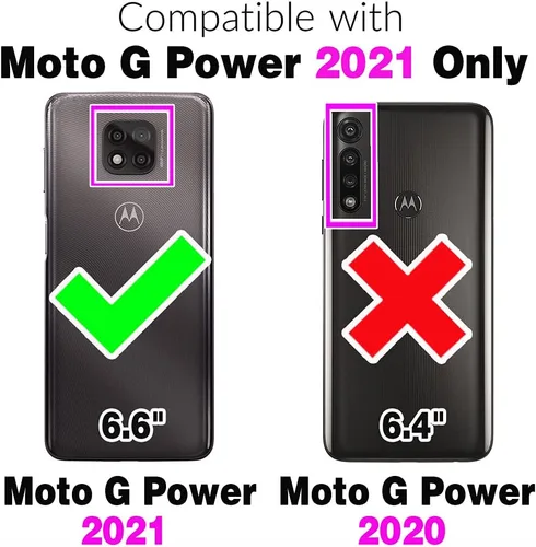 Vista 2 de Asuwish Funda híbrida para Moto G Power 2021, híbrida, a prueba de golpes, dura, a prueba de caídas, protección de cuerpo completo, accesorios