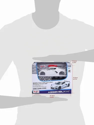 Vista 10 de Maisto Línea de montaje a escala 1:24 Chevrolet Corvette Stingray Coupe 2020, color blanco