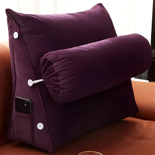 Vista 11 de Almohada triangular para lectura y dormir en forma de cuña con almohada ajustable para el cuello, soporte para cuerpo, espalda, lumbar, uso en cama