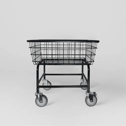 Vista 11 de Carro de lavandería comercial LVP Work Horse con asa extraíble 2.85 bushels (Negro, Extra grande)