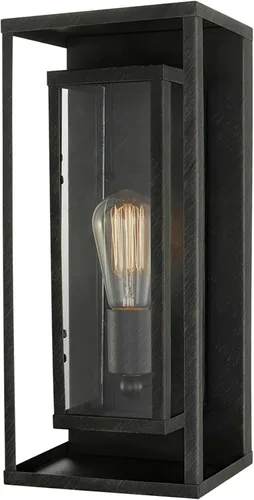 Vista 10 de Globe Electric 60000165 candelabro de pared para exteriores con 1 luz, color negro mate, con pantalla de vidrio esmerilado