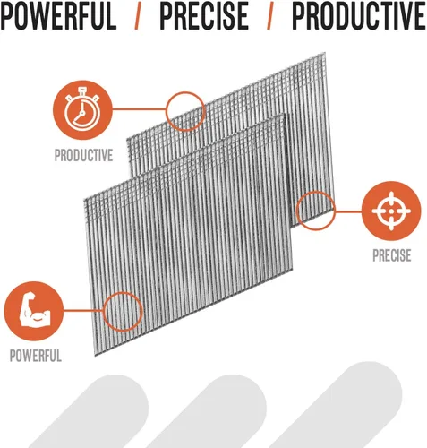 Vista 2 de Paslode, Clavo de Acabado, 650232, Galvanizado en Ángulo de 20 Grados, Calibre 16, 2,000 por Caja, 2 1/2 Pulgadas Galvanized 16 Gauge Angled