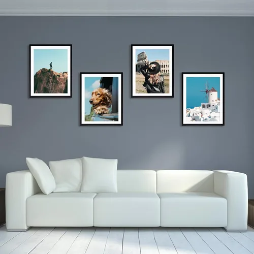 Vista 6 de Paquete de 4 marcos de fotos de 12 x 16 pulgadas, marcos de pintura de diamantes de 10 x 14 pulgadas con paspartú o 12 x 16 pulgadas sin paspartú