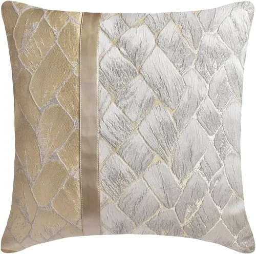 Vista 16 de The HomeCentric Funda de almohada personalizada, color plateado de 12 x 12 pulgadas, fundas de almohada de arpillera, enrejado y celosía y almohadas
