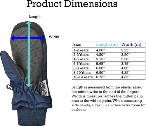 Vista 6 de N'Ice Caps Kids Waterproof Snow Mittens - Thinsulate Boys Girls Cold Weather